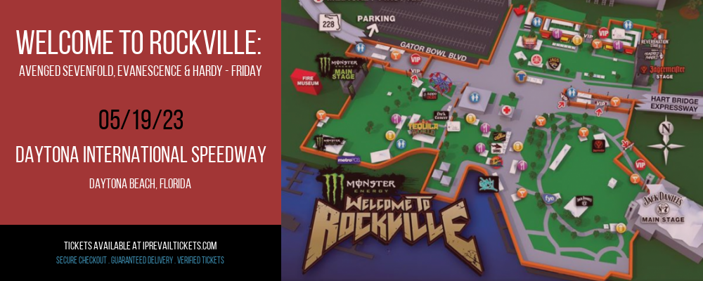 Welcome To Rockville: Avenged Sevenfold, Evanescence & Hardy - Friday at I Prevail Tickets tickets Welcome To Rockville: Avenged Sevenfold, Evanescence & Hardy - Friday at I Prevail Tickets